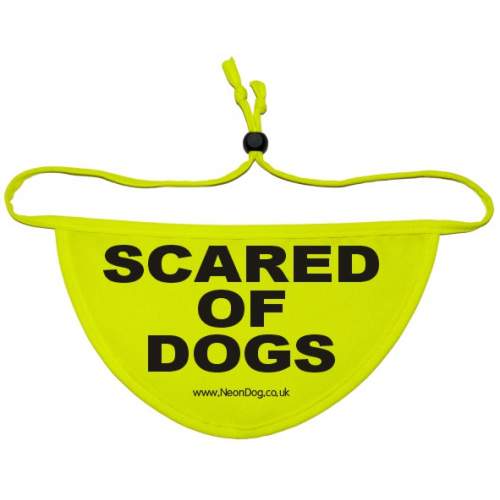 Scared of dogs- Fluorescent Neon Yellow Dog Bandana