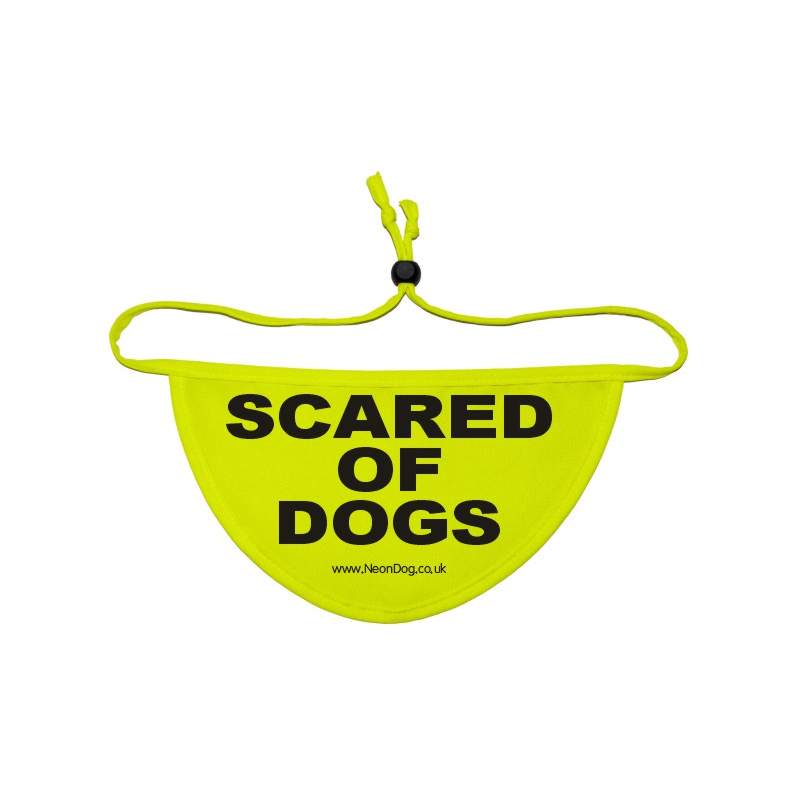 Scared of dogs- Fluorescent Neon Yellow Dog Bandana