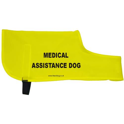 medical assistance dog - Fluorescent Neon Yellow Dog Coat Jacket