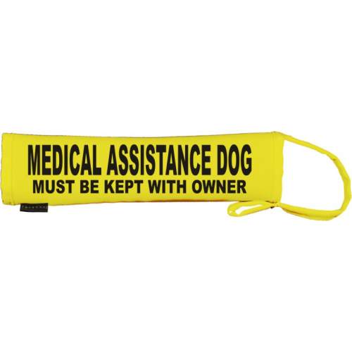 Medical assistance dog must be kept with owner - Fluorescent Neon Yellow Dog Lead Slip