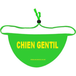 CHIEN GENTIL - French Gentile dog - Kind Dog - Fluorescent Neon Yellow Dog Bandana