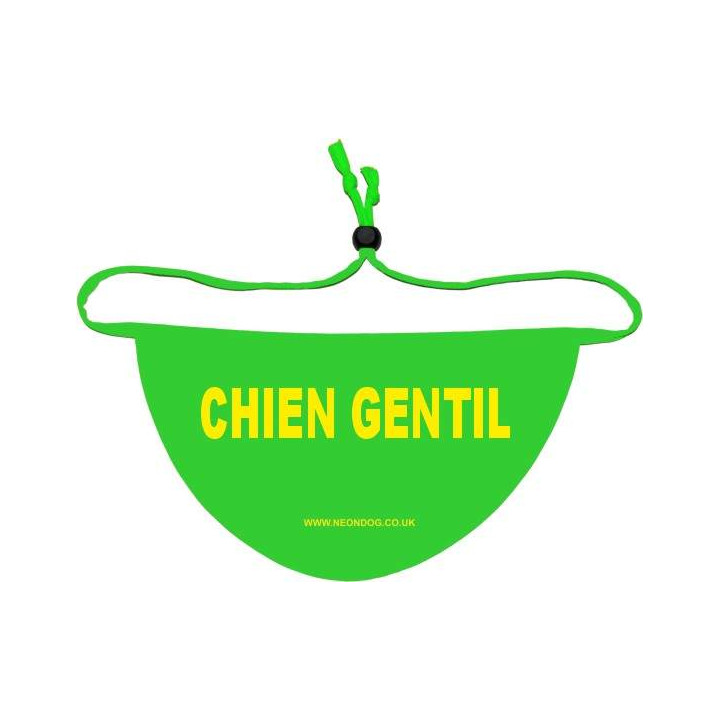 CHIEN GENTIL - French Gentile dog - Kind Dog - Fluorescent Neon Yellow Dog Bandana