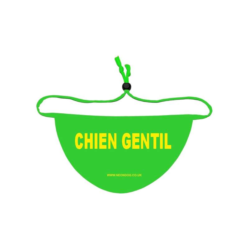 CHIEN GENTIL - French Gentile dog - Kind Dog - Fluorescent Neon Yellow Dog Bandana
