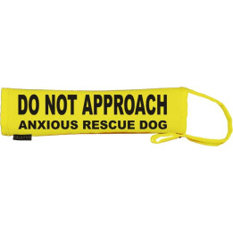 DO NOT APPROACH ANXIOUS RESCUE DOG - Fluorescent Neon Yellow Dog Lead Slip