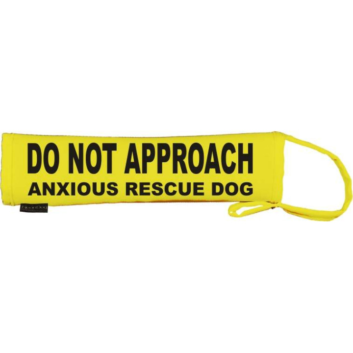 DO NOT APPROACH ANXIOUS RESCUE DOG - Fluorescent Neon Yellow Dog Lead Slip