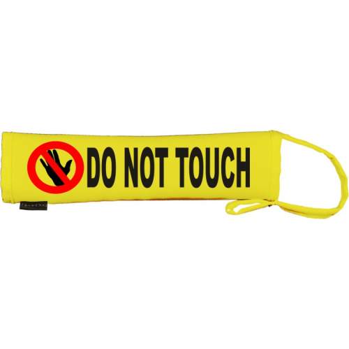 DO NOT TOUCH - NO HANDS SYMBOL - Fluorescent Neon Yellow Dog Lead Slip