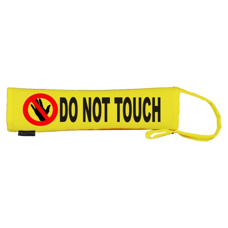 DO NOT TOUCH - NO HANDS SYMBOL - Fluorescent Neon Yellow Dog Lead Slip