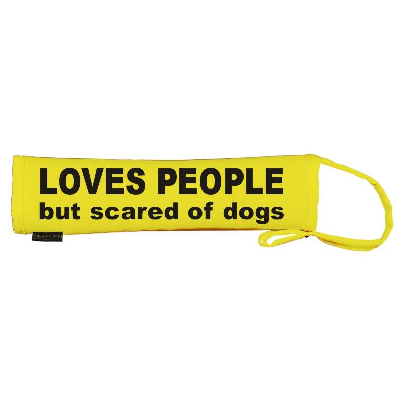 LOVES PEOPLE but scared of dogs Fluorescent Neon Yellow Dog Lead Slip