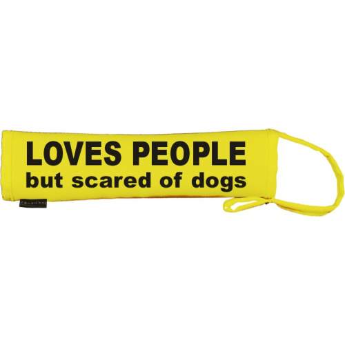 LOVES PEOPLE but scared of dogs - Fluorescent Neon Yellow Dog Lead Slip