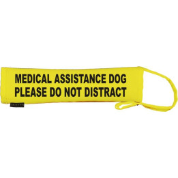 MEDICAL ASSISTANCE DOG PLEASE DO NOT DISTRACT - Fluorescent Neon Yellow Dog Lead Slip