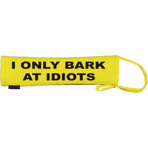 I Only Bark At Idiots - Fluorescent Neon Yellow Dog Lead Slip