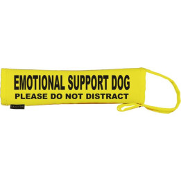 emotional support Dog Please do not distract - Fluorescent Neon Yellow Dog Lead Slip