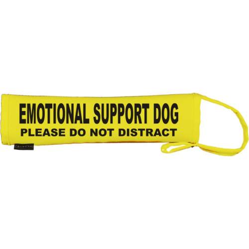 emotional support Dog Please do not distract - Fluorescent Neon Yellow Dog Lead Slip