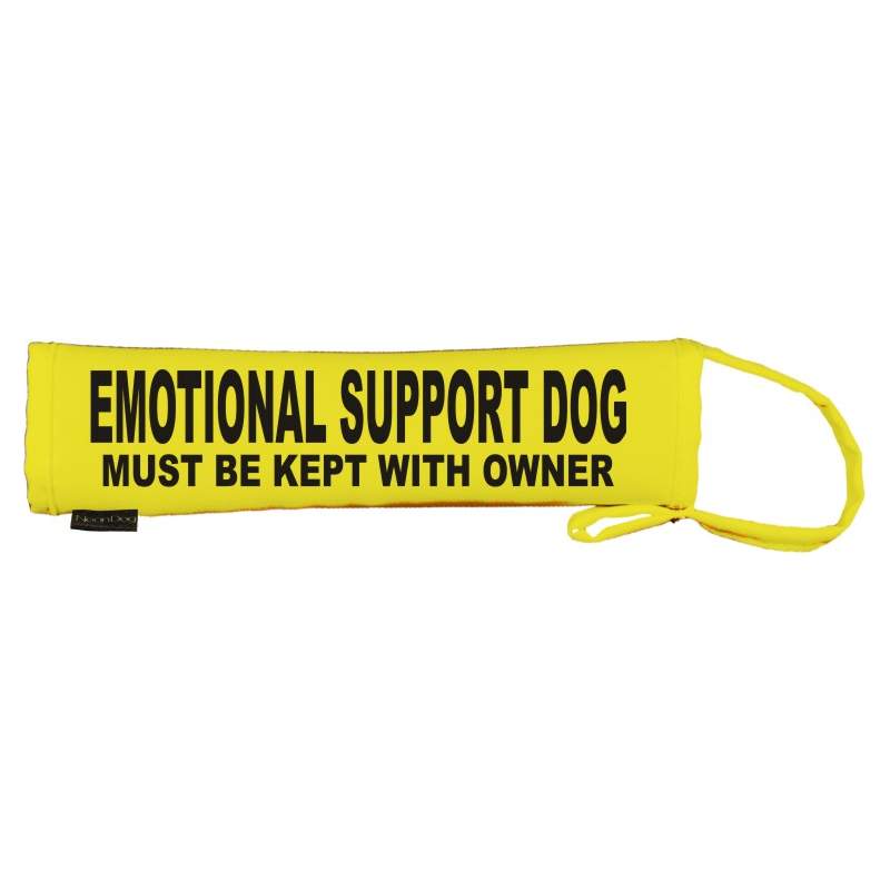 emotional support Dog must be kept with owner - Fluorescent Neon Yellow Dog Lead Slip