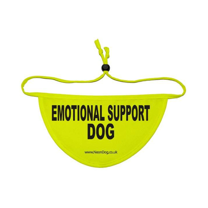 EMOTIONAL SUPPORT DOG - Fluorescent Neon Yellow Dog Bandana