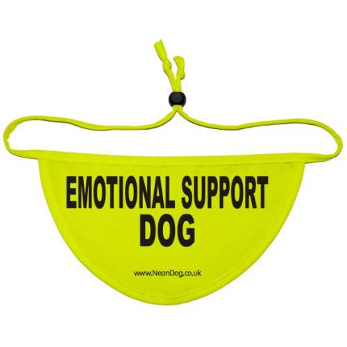 EMOTIONAL SUPPORT DOG - Fluorescent Neon Yellow Dog Bandana