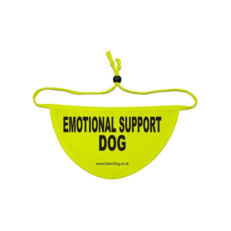 EMOTIONAL SUPPORT DOG - Fluorescent Neon Yellow Dog Bandana