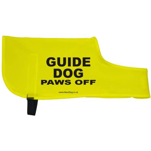 Guide dog paws off - Fluorescent Neon Yellow Dog Coat Jacket