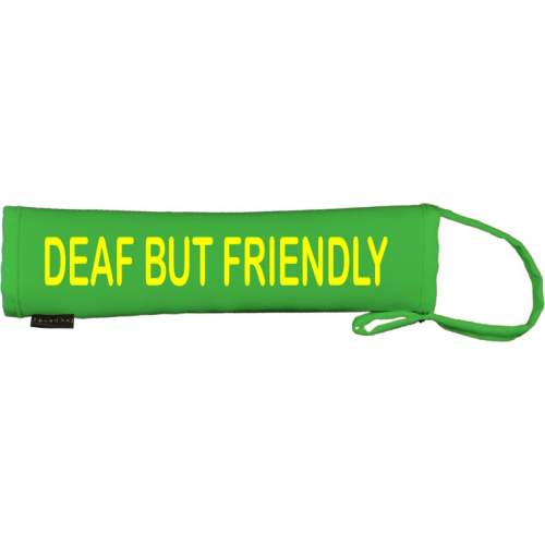 DEAF BUT FRIENDLY - Fluorescent Neon Yellow Dog Lead Slip