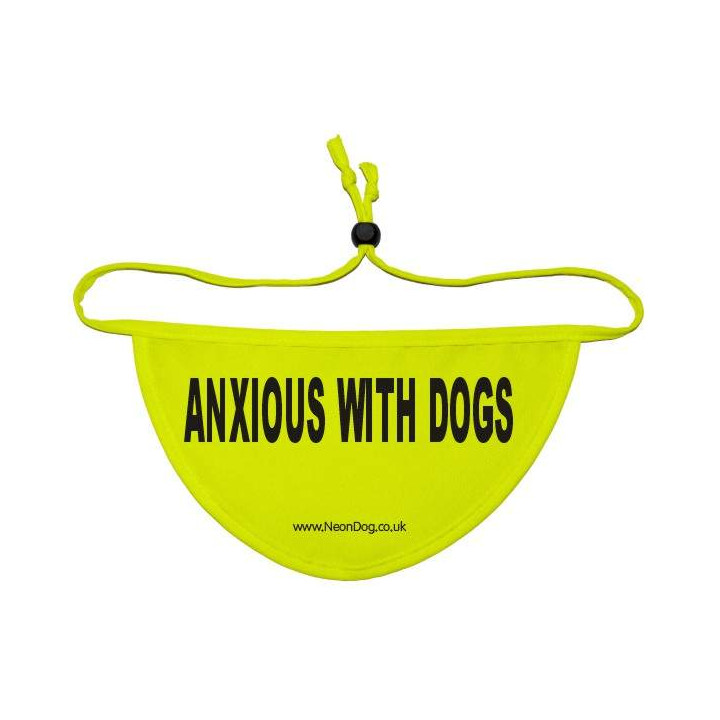 Anxious With Dogs - Fluorescent Neon Yellow Dog Bandana