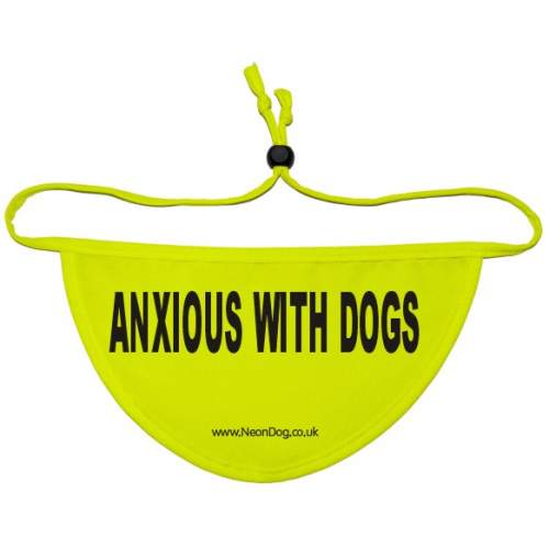 Anxious With Dogs - Fluorescent Neon Yellow Dog Bandana