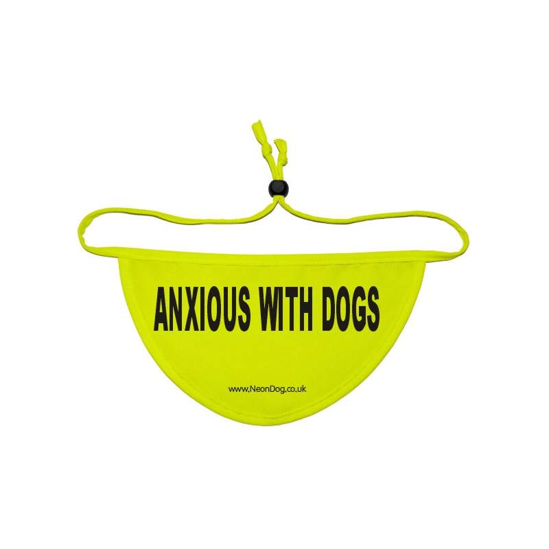 Anxious With Dogs - Fluorescent Neon Yellow Dog Bandana