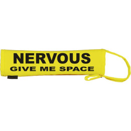 NERVOUS GIVE ME SPACE - Fluorescent Neon Yellow Dog Lead Slip