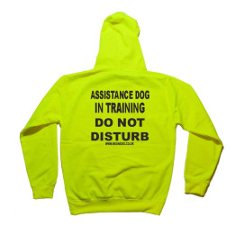 Assistance Dog In Training Do not disturb - Fluorescent Neon Yellow Dog Hoodie