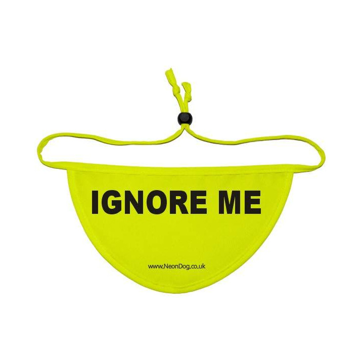 Ignore Me - Fluorescent Neon Yellow Dog Bandana