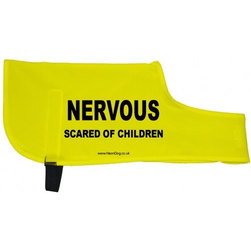 Nervous scared of children - Fluorescent Neon Yellow Dog Coat Jacket