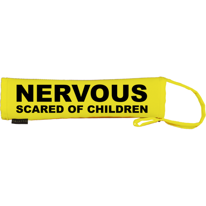 Nervous scared of children  - Fluorescent Neon Yellow Dog Lead Slip