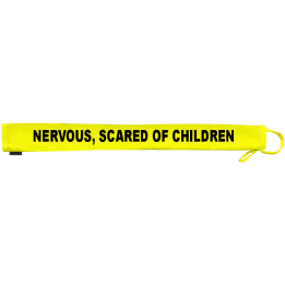 Nervous scared of children  - Extra Long Fluorescent Neon Yellow Dog Lead Slip
