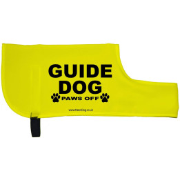 Guide dog paws off - Fluorescent Neon Yellow Dog Coat Jacket