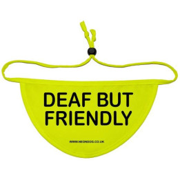DEAF BUT FRIENDLY - Fluorescent Neon Yellow Dog Bandana