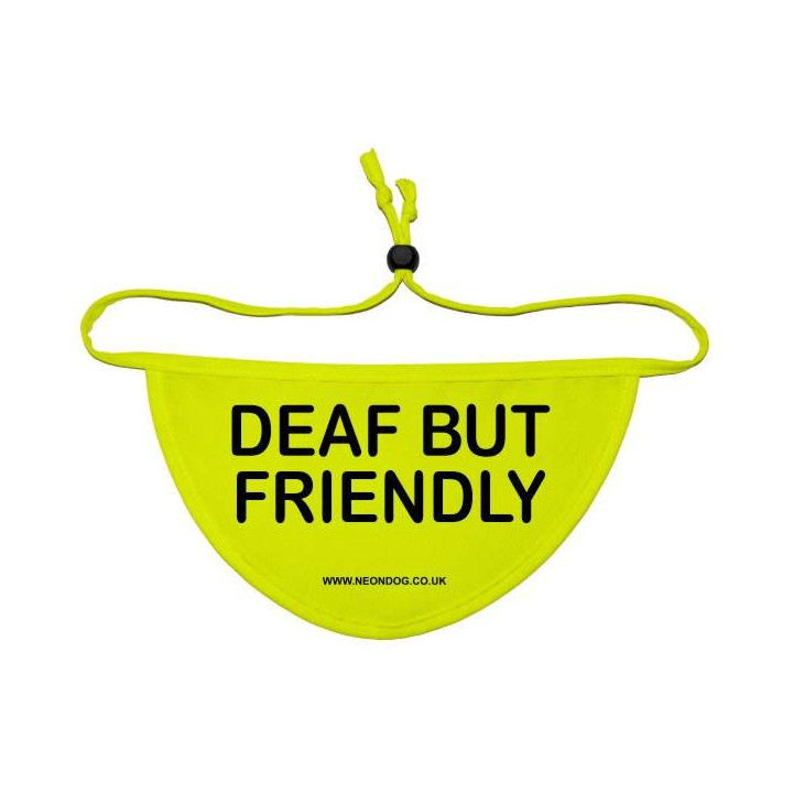 DEAF BUT FRIENDLY - Fluorescent Neon Yellow Dog Bandana