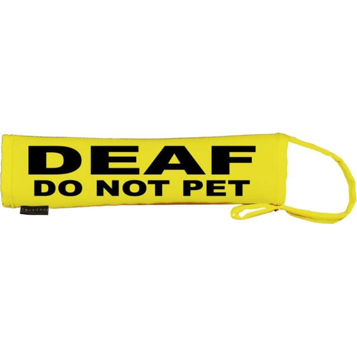 DEAF DO NOT PET - Fluorescent Neon Yellow Dog Lead Slip