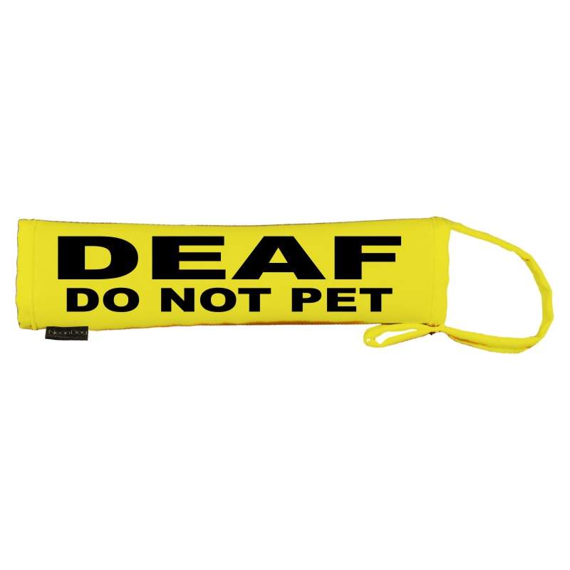 DEAF DO NOT PET - Fluorescent Neon Yellow Dog Lead Slip