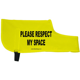 PLEASE RESPECT MY SPACE - Fluorescent Neon Yellow Dog Coat Jacket