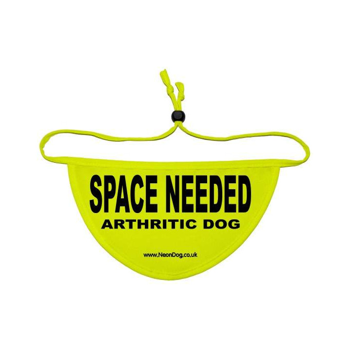 SPACE NEEDED ARTHRITIC DOG - Fluorescent Neon Yellow Dog Bandana