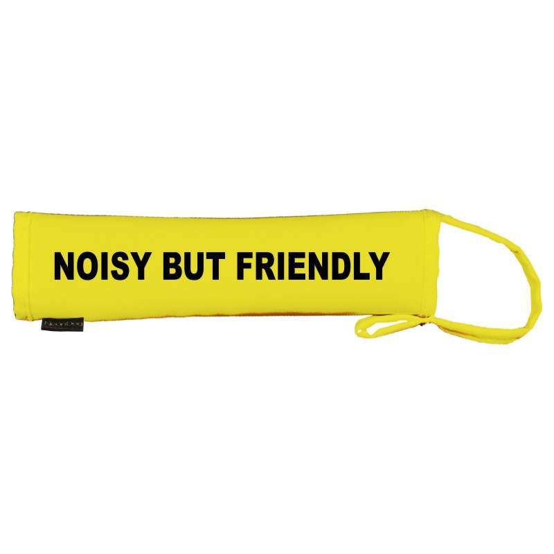 NOISY BUT FRIENDLY - Fluorescent Neon Yellow Dog Lead Slip