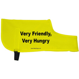 very friendly, very hungry - Fluorescent Neon Yellow Dog Coat Jacket