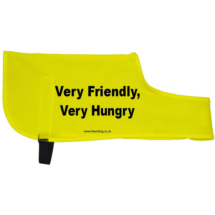 very friendly, very hungry - Fluorescent Neon Yellow Dog Coat Jacket