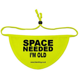 SPACE NEEDED I'M OLD - Fluorescent Neon Yellow Dog Bandana