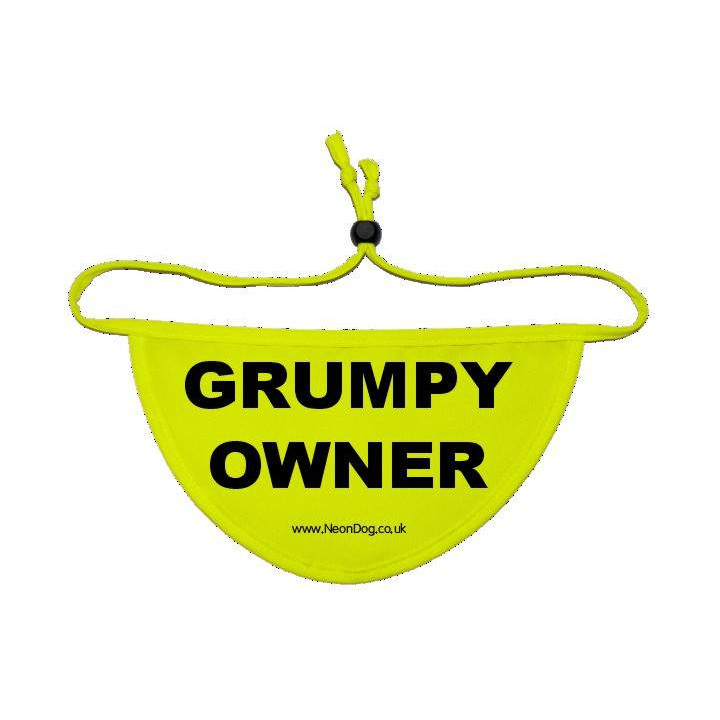 Grumpy Owner - Fluorescent Neon Yellow Dog Bandana