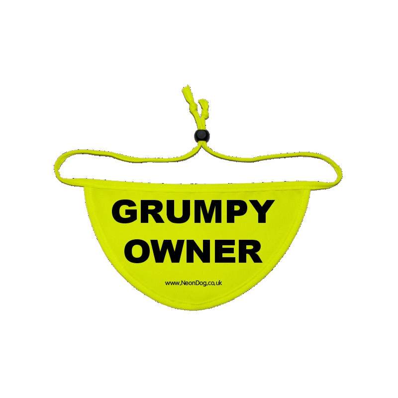 Grumpy Owner - Fluorescent Neon Yellow Dog Bandana