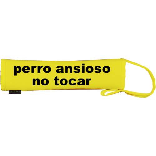 perro ansioso no tocar - anxious dog, do not touch - Fluorescent Neon Yellow Dog Lead Slip