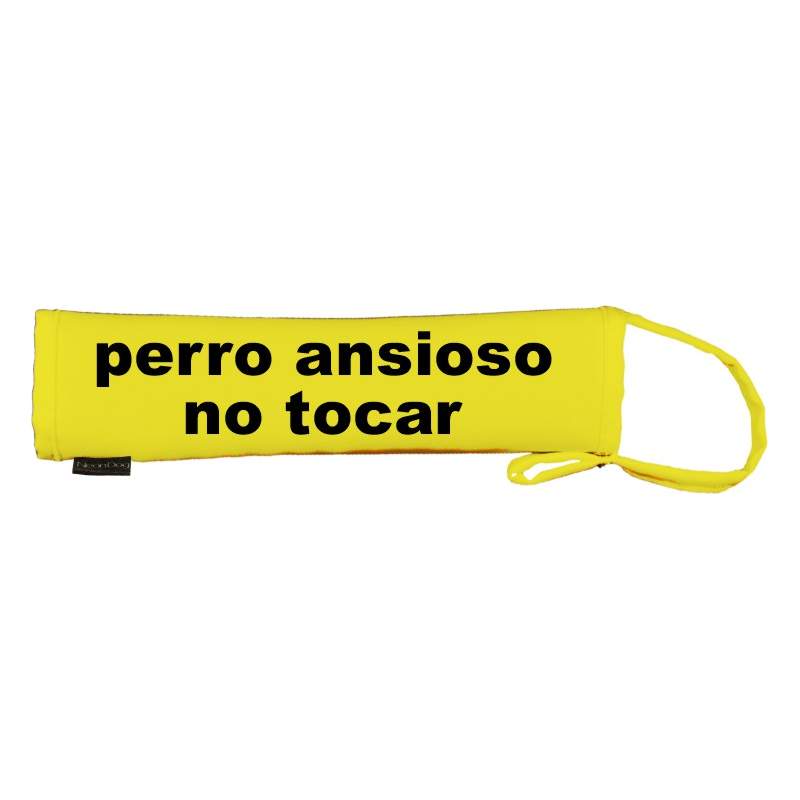 perro ansioso no tocar - anxious dog, do not touch - Fluorescent Neon Yellow Dog Lead Slip