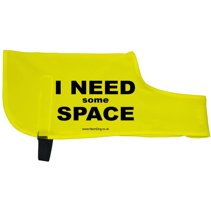 I Need Some Space - Fluorescent Neon Yellow Dog Coat Jacket