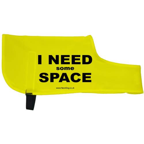 I Need Some Space - Fluorescent Neon Yellow Dog Coat Jacket