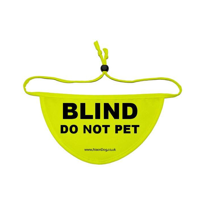 Blind Do Not Pet - Fluorescent Neon Yellow Dog Bandana